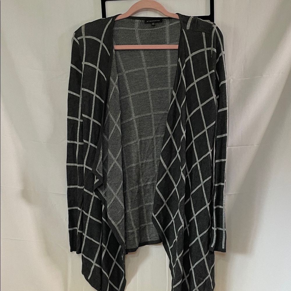 Staccato Black and White Checkered Cardigan